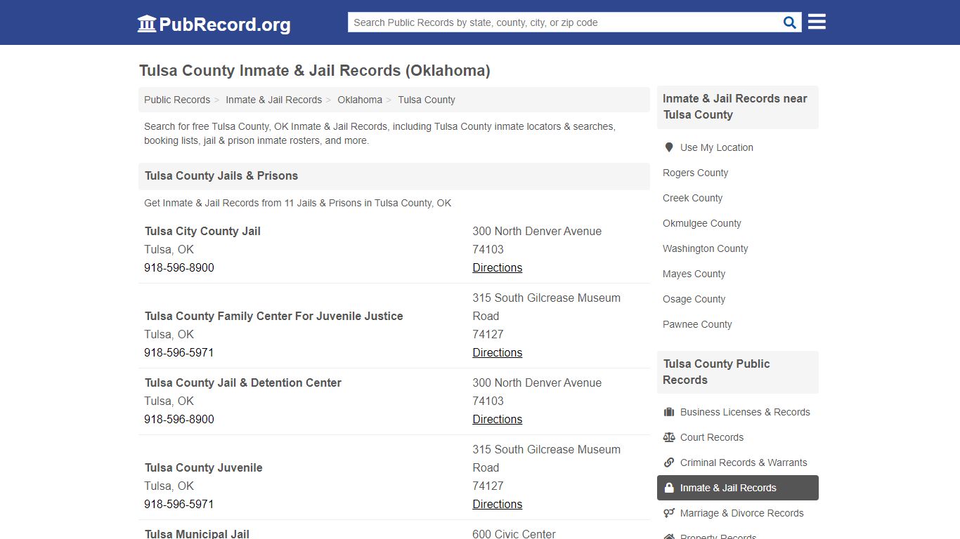 Free Tulsa County Inmate & Jail Records (Oklahoma Inmate ...